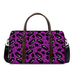 Purple Halloween Coffin Pattern Print Duffle Bag