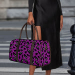 Purple Halloween Coffin Pattern Print Duffle Bag