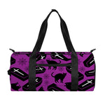 Purple Halloween Coffin Pattern Print Gym Bag
