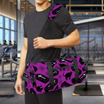 Purple Halloween Coffin Pattern Print Gym Bag