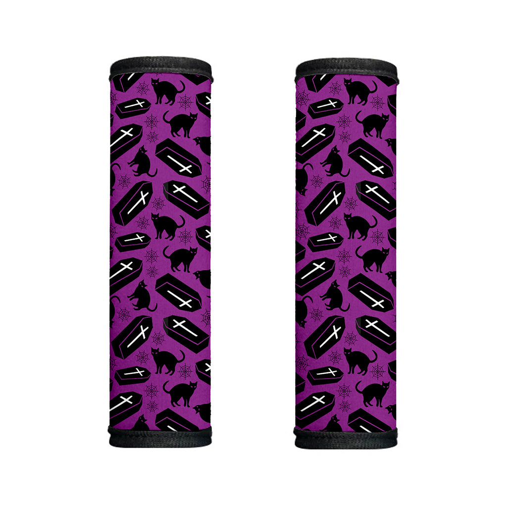 Purple Halloween Coffin Pattern Print Handle Covers