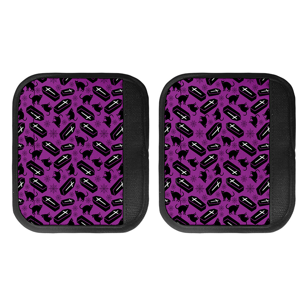Purple Halloween Coffin Pattern Print Handle Covers