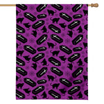 Purple Halloween Coffin Pattern Print House Flag