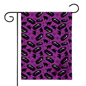 Purple Halloween Coffin Pattern Print House Flag