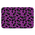 Purple Halloween Coffin Pattern Print Indoor Door Mat