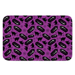 Purple Halloween Coffin Pattern Print Indoor Door Mat