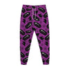 Purple Halloween Coffin Pattern Print Jogger Pants