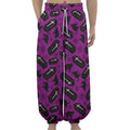 Purple Halloween Coffin Pattern Print Lantern Pants