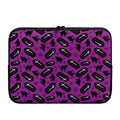 Purple Halloween Coffin Pattern Print Laptop Sleeve