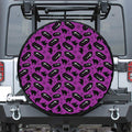 Purple Halloween Coffin Pattern Print Leather Spare Tire Cover