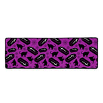 Purple Halloween Coffin Pattern Print Long Kitchen Mat
