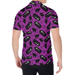 Purple Halloween Coffin Pattern Print Men's Shirt