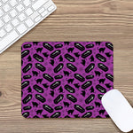 Purple Halloween Coffin Pattern Print Mouse Pad