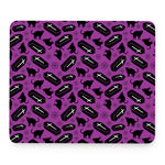 Purple Halloween Coffin Pattern Print Mouse Pad