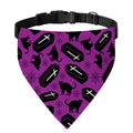 Purple Halloween Coffin Pattern Print Over The Collar Dog Bandana