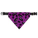 Purple Halloween Coffin Pattern Print Over The Collar Dog Bandana