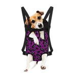 Purple Halloween Coffin Pattern Print Pet Carrier Backpack