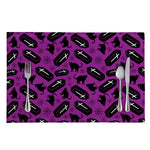 Purple Halloween Coffin Pattern Print Placemat