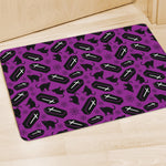 Purple Halloween Coffin Pattern Print Polyester Doormat