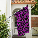 Purple Halloween Coffin Pattern Print Polyester Flag