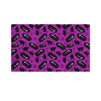Purple Halloween Coffin Pattern Print Polyester Flag
