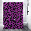 Purple Halloween Coffin Pattern Print Premium Shower Curtain