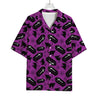 Purple Halloween Coffin Pattern Print Rayon Hawaiian Shirt