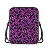 Purple Halloween Coffin Pattern Print Rectangular Crossbody Bag