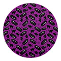 Purple Halloween Coffin Pattern Print Round Blanket