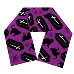 Purple Halloween Coffin Pattern Print Scarf