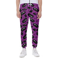 Purple Halloween Coffin Pattern Print Joggers