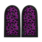 Purple Halloween Coffin Pattern Print Skillet Handle Cover