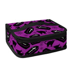 Purple Halloween Coffin Pattern Print Small Lunch Bag