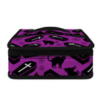 Purple Halloween Coffin Pattern Print Small Lunch Bag