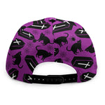 Purple Halloween Coffin Pattern Print Snapback Cap