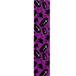 Purple Halloween Coffin Pattern Print Table Runner