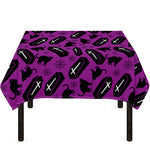 Purple Halloween Coffin Pattern Print Tablecloth
