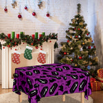 Purple Halloween Coffin Pattern Print Tablecloth