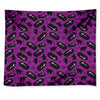 Purple Halloween Coffin Pattern Print Tapestry