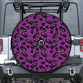 Purple Halloween Coffin Pattern Print Tire Cover With Camera Hole