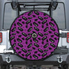 Purple Halloween Coffin Pattern Print Tire Cover With Camera Hole