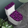 Purple Halloween Coffin Pattern Print Toilet Lid And Tank Cover Set
