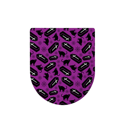 Purple Halloween Coffin Pattern Print Toilet Lid Cover
