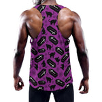 Purple Halloween Coffin Pattern Print Training Tank Top