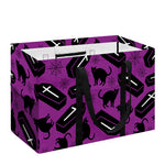Purple Halloween Coffin Pattern Print Utility Tote Bag