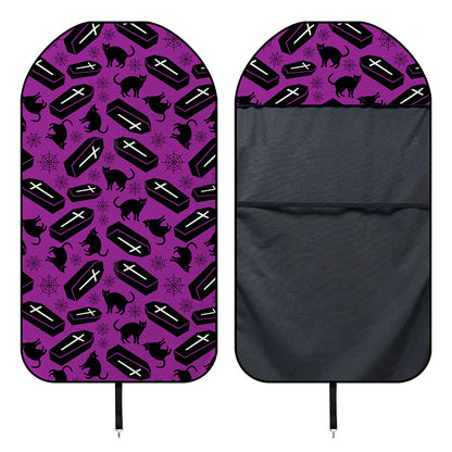Purple Halloween Coffin Pattern Print Waterproof Car Seat Cover