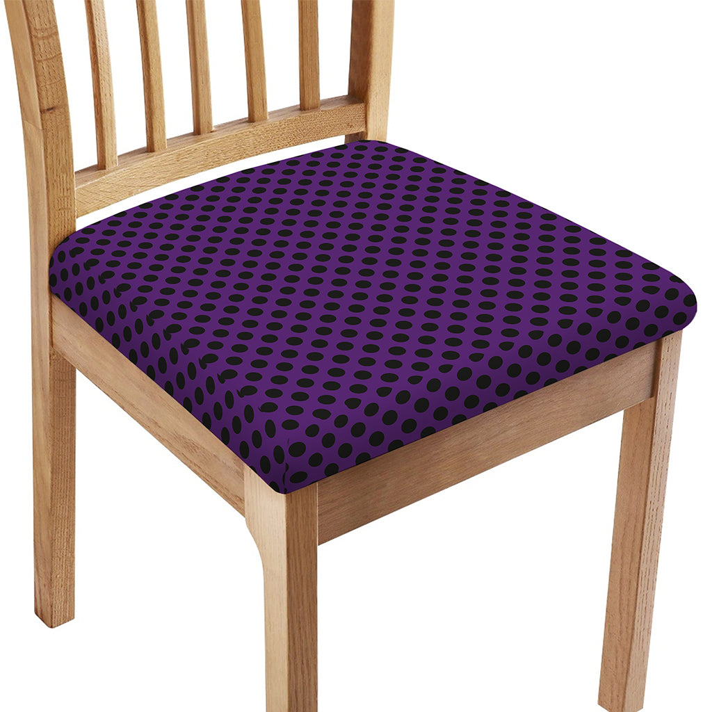 Purple Halloween Pattern Print Chair Cushion Cover