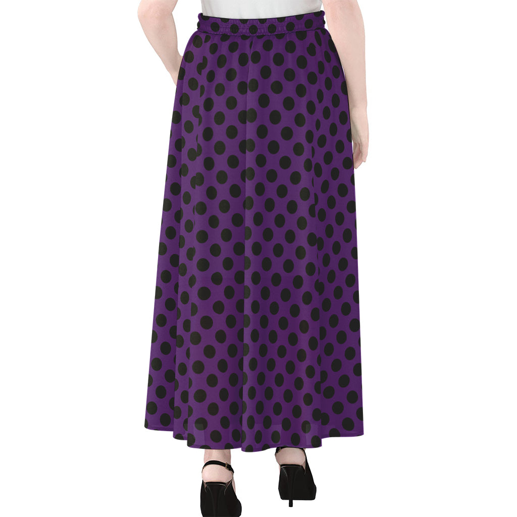 Purple Halloween Pattern Print Chiffon Maxi Skirt