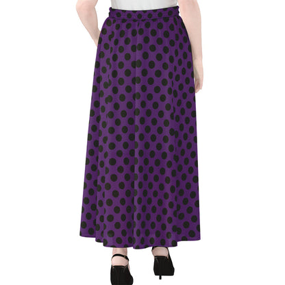 Purple Halloween Pattern Print Chiffon Maxi Skirt