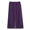 Purple Halloween Pattern Print Cotton Front Slit Maxi Skirt